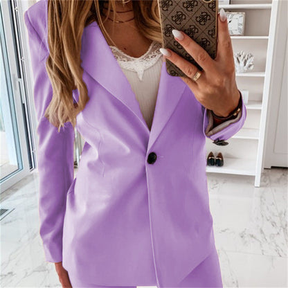Women's Elegant Smart Casual Blazer with Single Button Lapel | Ideal for Autumn/Winter