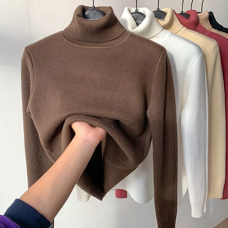 Women's Warm Turtleneck Jumper with Fleece Lining | Ideal for Winter