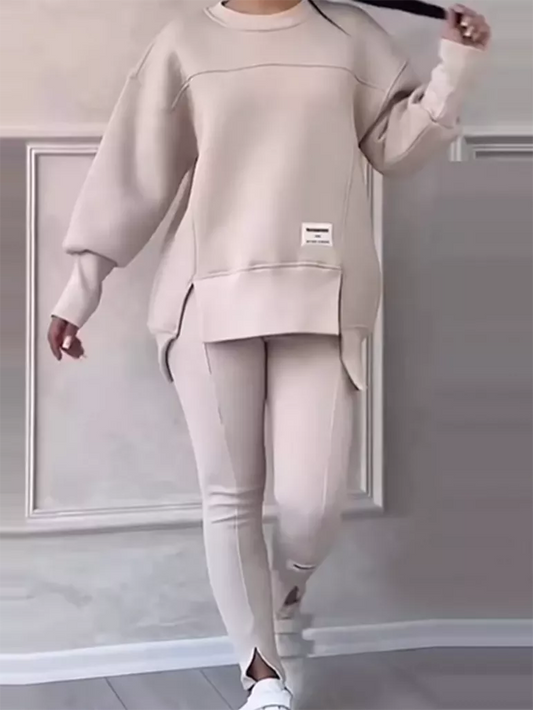 Women's Elegant Jumper with Patcwork and Legging Set | Ideal for Winter