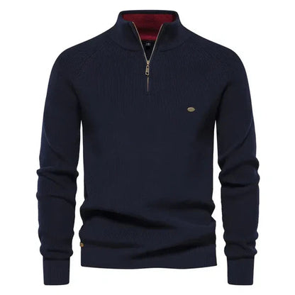 Men's Stylish Knitted Cashmere Quarter Zip Jumper | Ideal for Winter