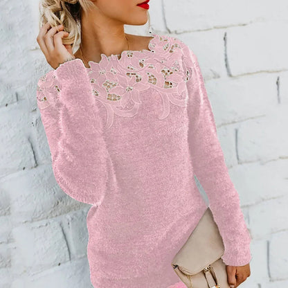 Women's Lightweight Jumper with Minimalist Floral Design