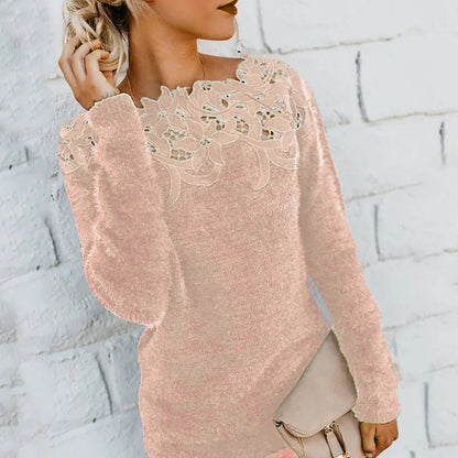 Women's Lightweight Jumper with Minimalist Floral Design