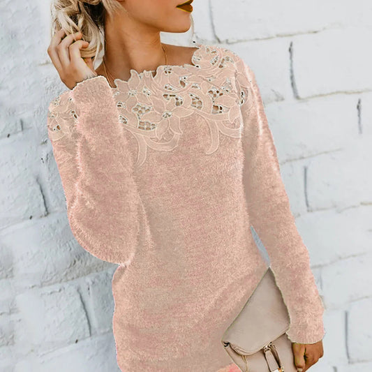 Women's Lightweight Jumper with Minimalist Floral Design