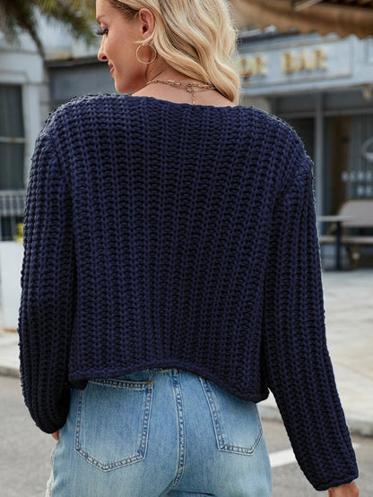 Women's Cozy Knitted Cardigan with Pockets and Buttons | Ideal for Winter