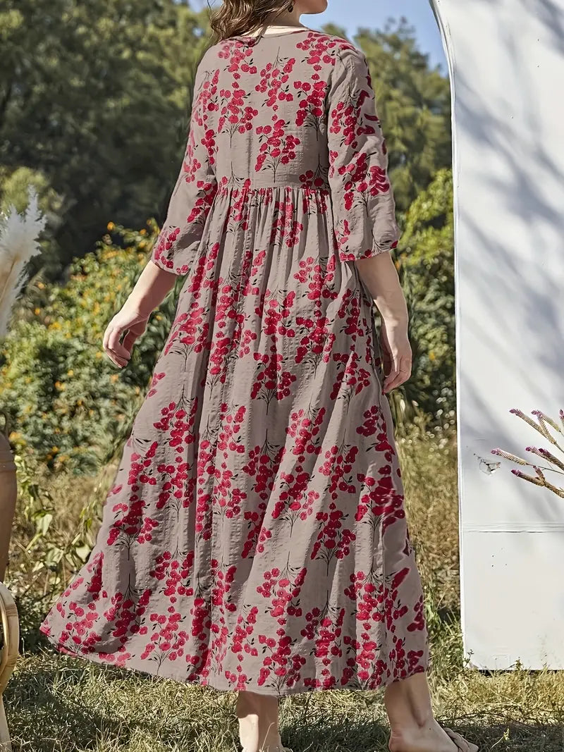 Women's Summer Floral Boho Long Dress | Perfect for Casual Days