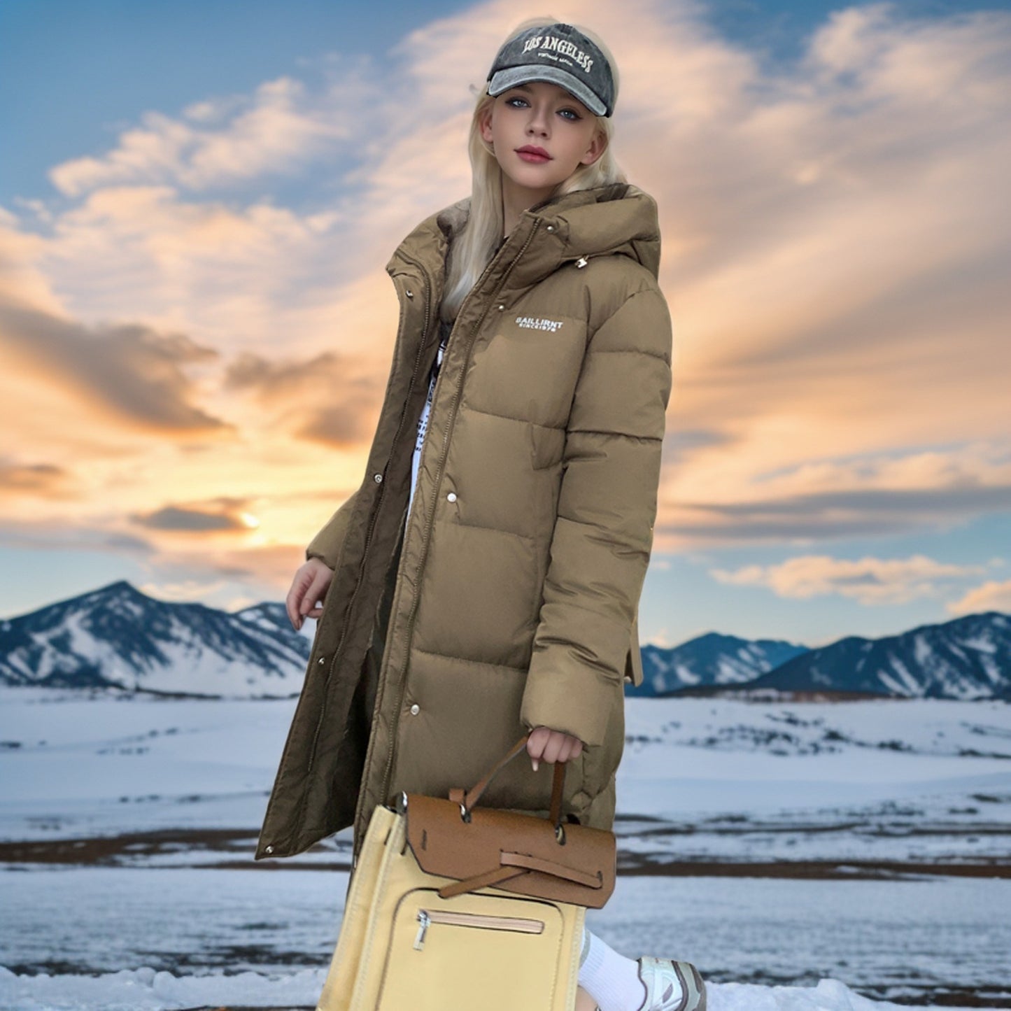 Women's Stylish Black Parka Winter Coat with Hood and Padding | Ideal for Autumn/Winter