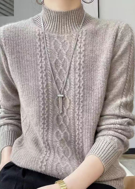 Women's Cozy High Collar Cable Knit Jumper | Ideal for Winter