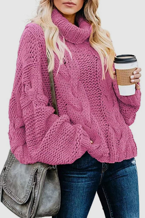 Women's Elegant Knitted Cashmere Turtleneck Jumper in Solid Colour | Ideal for Winter