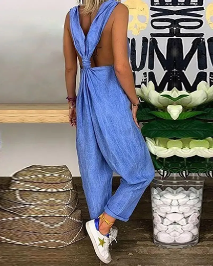 Women's Backless Summer Jumpsuit | Ideal for Summer