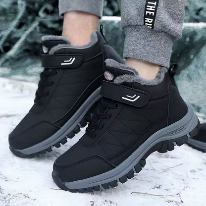 Men's Casual Double Closure Fur Line Winter Boots | Ideal for Winter