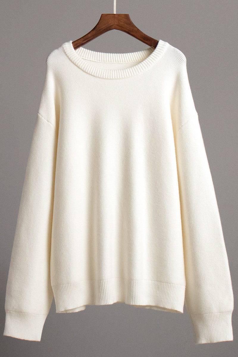 Women's Fashionable Plain White Cashmere Jumper | Ideal for winter