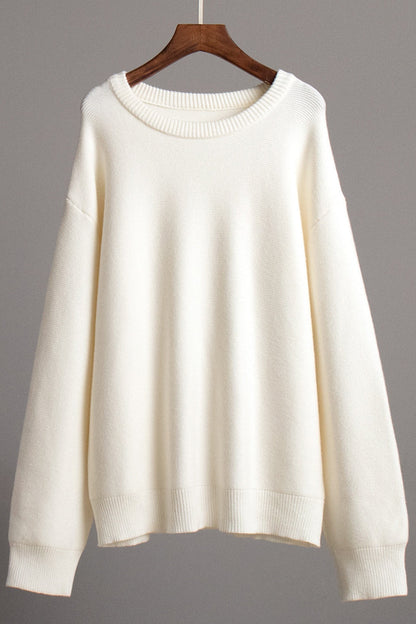 Women's Fashionable Plain White Cashmere Jumper | Ideal for winter