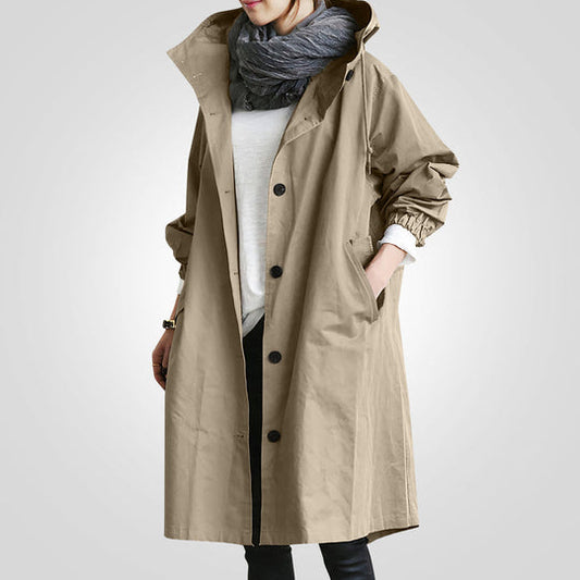 Stylish Tailored Cut Buttoned Rain Jacket For Women | Perfect for Everyday Wear
