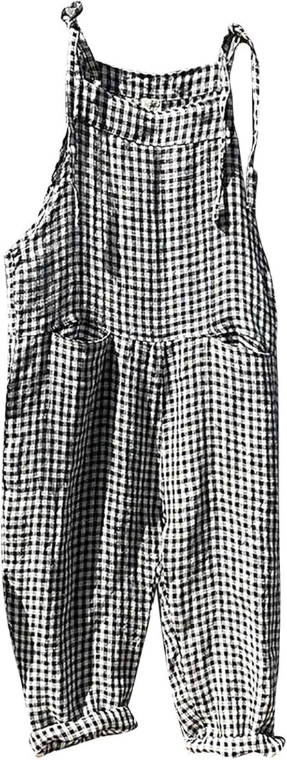 Women's Sleeveless Striped Baggy Jumpsuit
