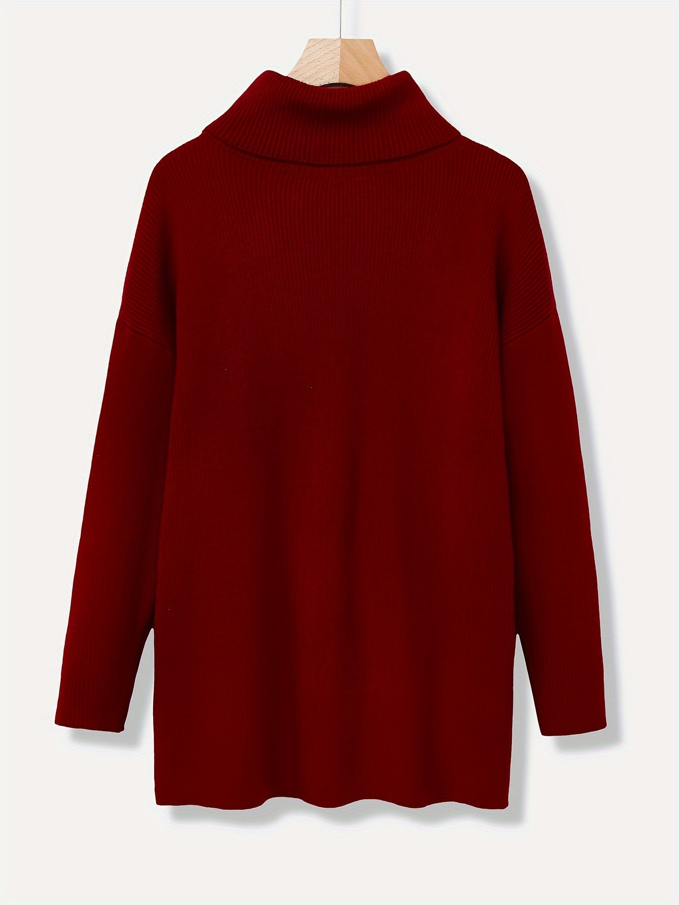 Women's Luxurious Oversized Solid Colour Turtleneck Jumper | Ideal for Winter