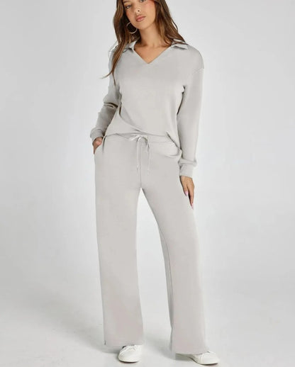 Chanel - Women's Elegant Cropped Long Sleeve Trouser Co-Ord Set with Wide Leg Pants | Ideal for Spring/Summer