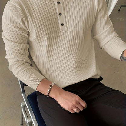 Men's Comfortable Buttoned Knit Jumper | Ideal for Winter