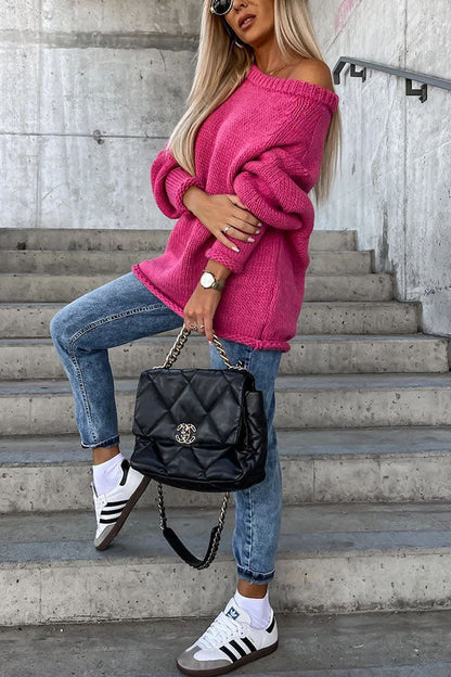 Women's Loose Wide Neck Cashmere Jumper | Ideal for Winter