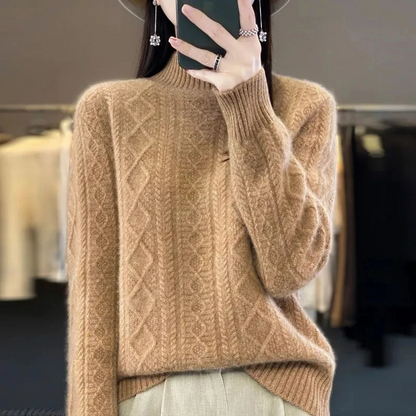 Stylish Cable Knit Turtleneck Jumper for Women | Ideal for winter