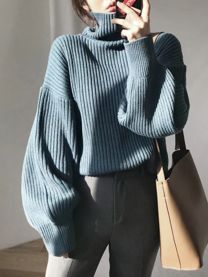 Oversize Thick Lined Turtleneck Jumper for Women |  Ideal for Winter