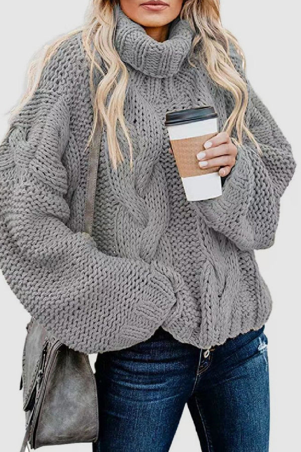 Women's Elegant Knitted Cashmere Turtleneck Jumper in Solid Colour | Ideal for Winter