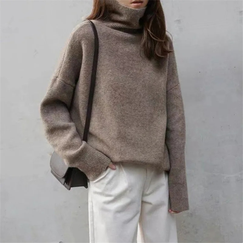 Women's Soft Oversized Turtleneck Knitted Jumper | Ideal for Winter