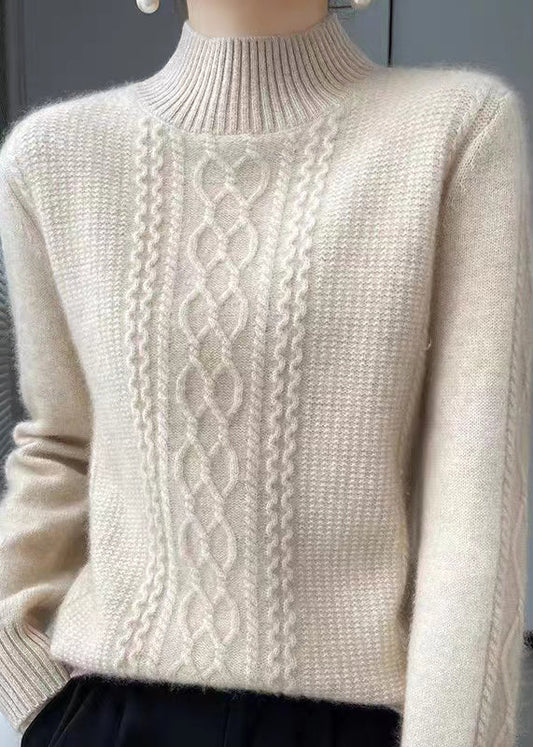 Women's Cozy High Collar Cable Knit Jumper | Ideal for Winter