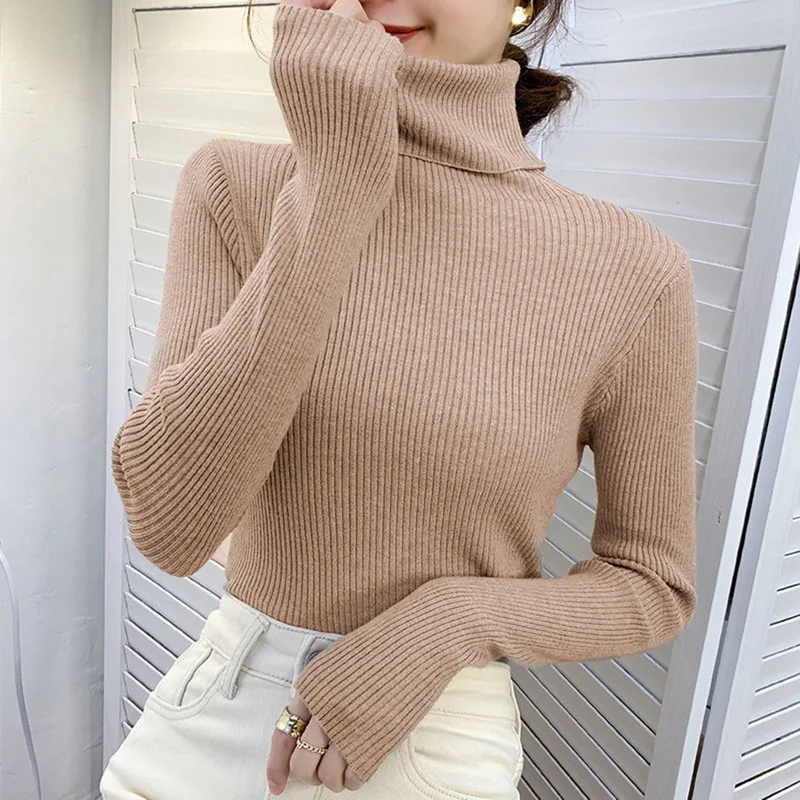 Women's Slim Fit Turtleneck Knitted Jumper | Ideal for Winter