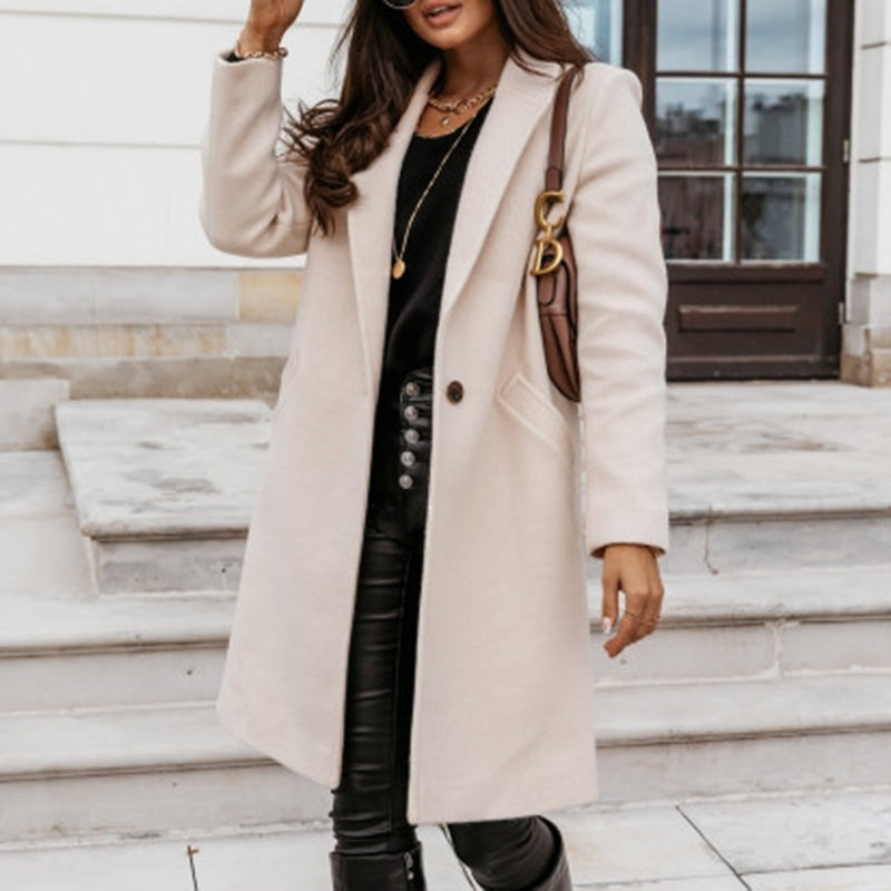 Stylish Color Block Trench Coat With Button Detail And Machine Washable Design For Women | Perfect for Everyday Wear