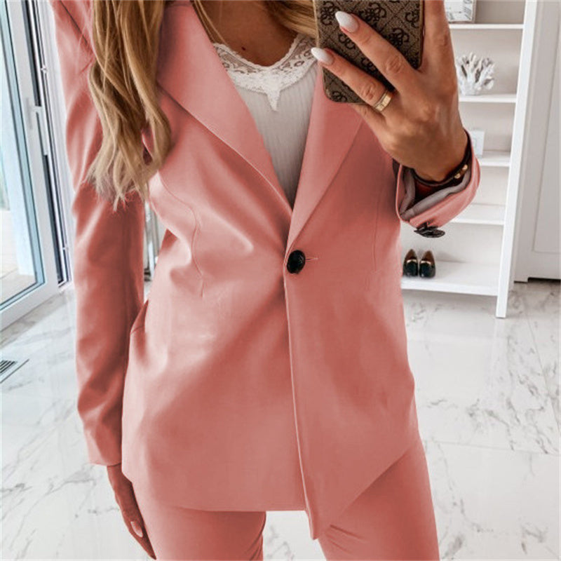 Women's Elegant Smart Casual Blazer with Single Button Lapel | Ideal for Autumn/Winter