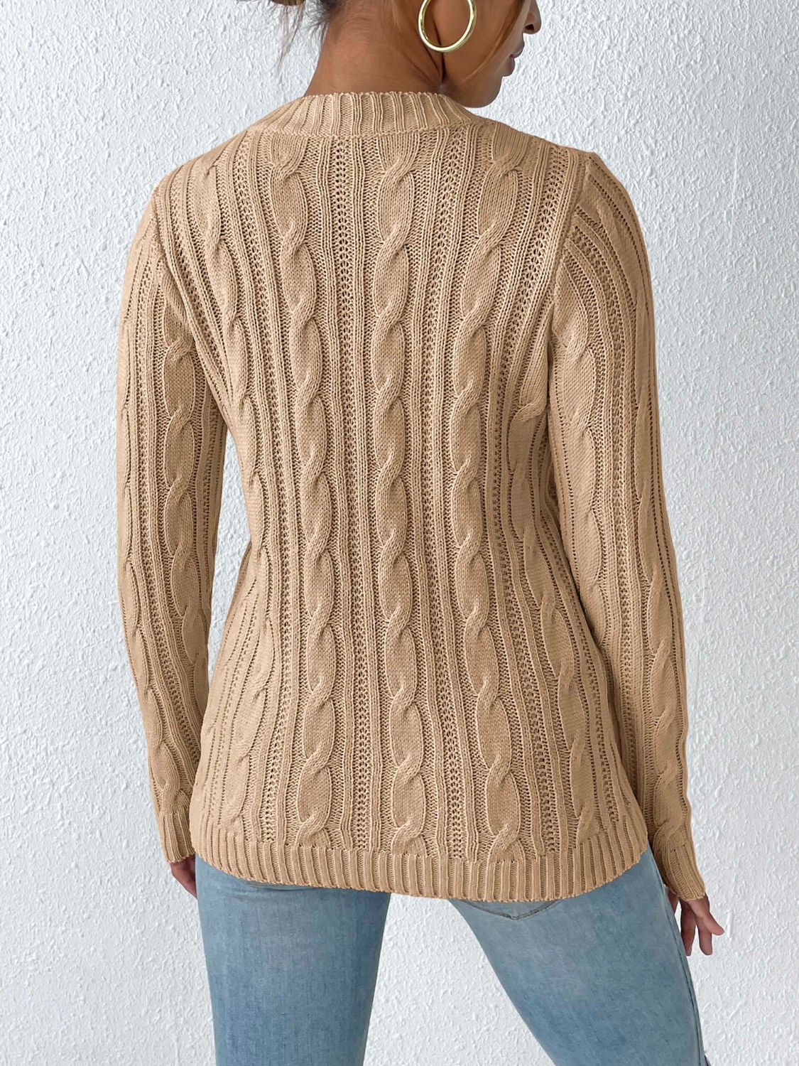 Women's Stylish Jumper with Voluminous Braids | Ideal for Winter