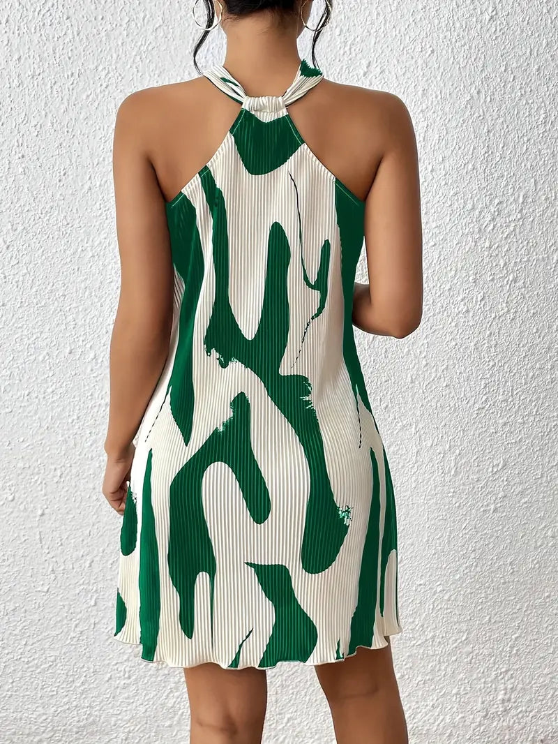 Women's Stylish High-Quality Sleeveless Dress with All-Over Print