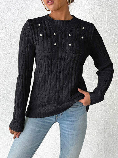 Women's Stylish Jumper with Voluminous Braids | Ideal for Winter