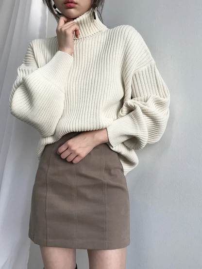 Oversize Thick Lined Turtleneck Jumper for Women |  Ideal for Winter