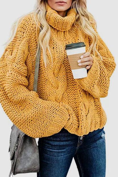 Women's Elegant Knitted Cashmere Turtleneck Jumper in Solid Colour | Ideal for Winter