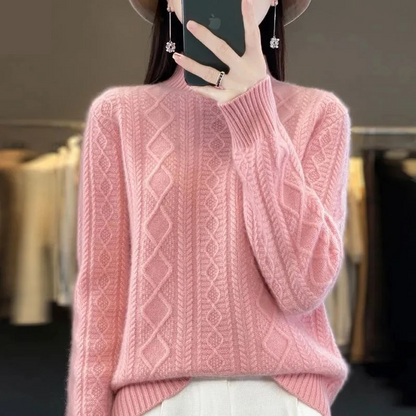 Stylish Cable Knit Turtleneck Jumper for Women | Ideal for winter