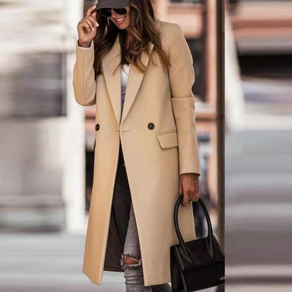 Stylish Color Block Trench Coat With Button Detail And Machine Washable Design For Women | Perfect for Everyday Wear