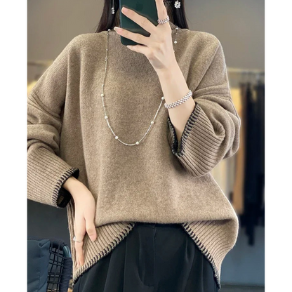 Women's Comfortable Soft Loose Knitted Turtleneck Jumper | Ideal for Winter