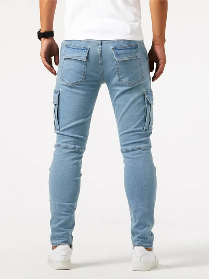 Men's Trendy Slim-Fit Cargo Jeans with Pockets | Perfect for Casual Days