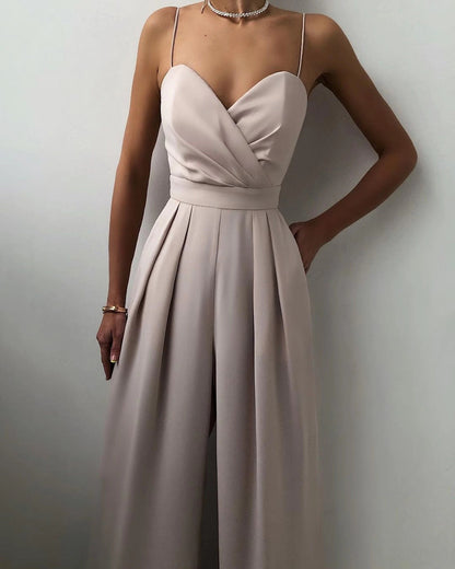 Women's Elegant Spaghetti Strap Wide Leg Jumpsuit | Ideal for Summer
