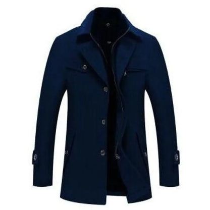 Comfortable Long Woolen Coat With Double Zipper For Men  | Ideal for Winter