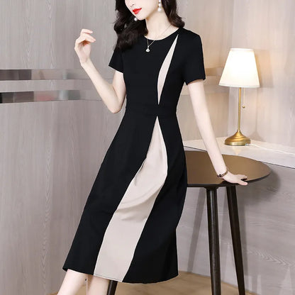 Women's Timeless Elegant Midi Dress with Flattering Fit