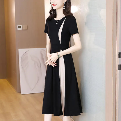 Women's Timeless Elegant Midi Dress with Flattering Fit