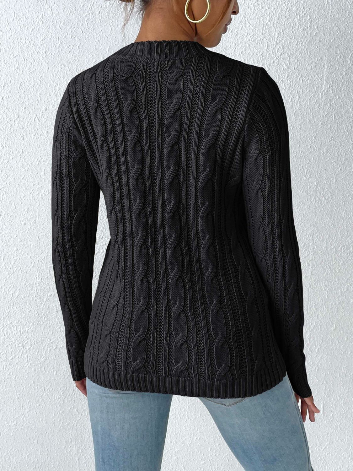 Women's Stylish Jumper with Voluminous Braids | Ideal for Winter