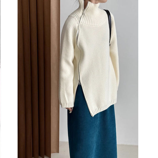 Women's Side Zip Turtleneck Sweater | Ideal for Autumn/Winter