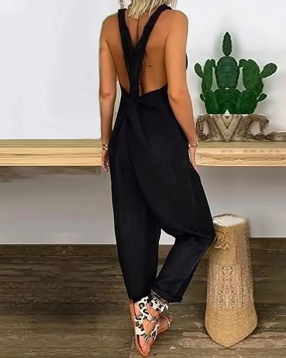 Women's Backless Summer Jumpsuit | Ideal for Summer