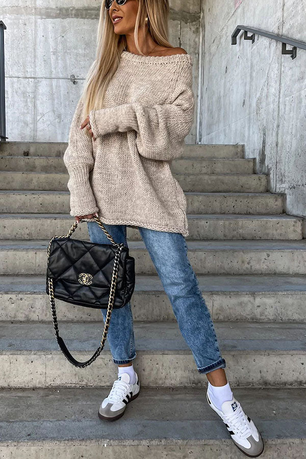 Women's Loose Wide Neck Cashmere Jumper | Ideal for Winter
