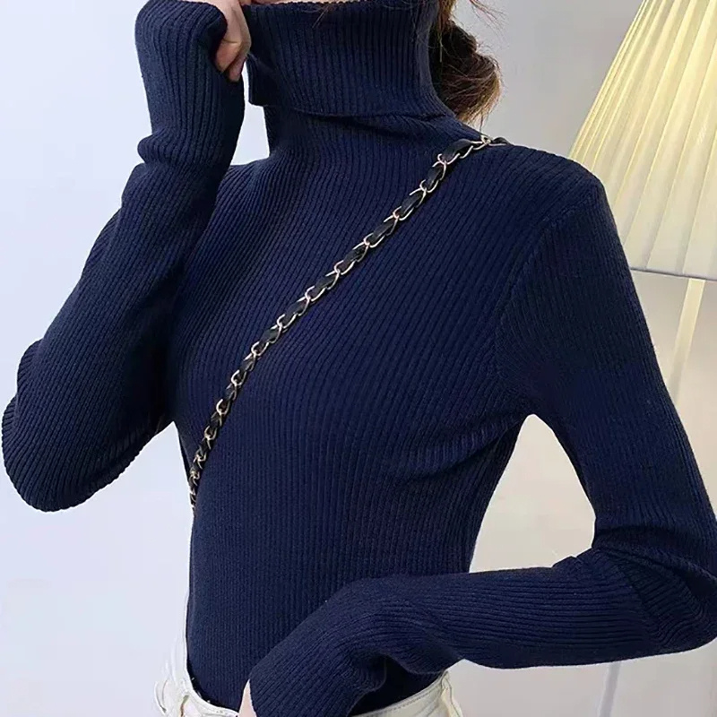 Women's Slim Fit Turtleneck Knitted Jumper | Ideal for Winter