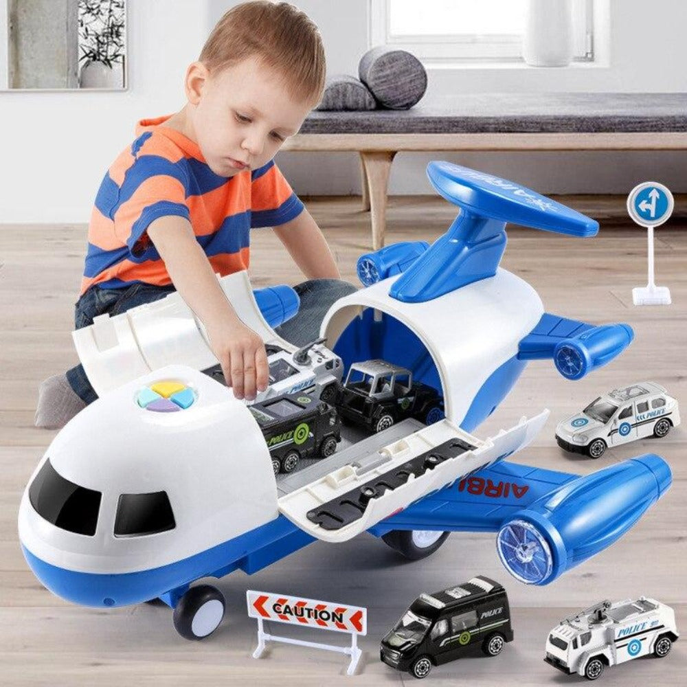 Airplane Playset – Large Aircraft with Six Mini Construction Vehicles 0