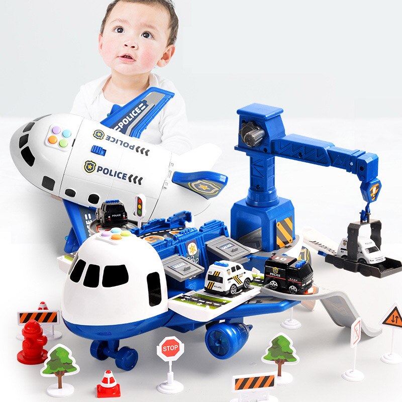 Airplane Playset – Large Aircraft with Six Mini Construction Vehicles 2